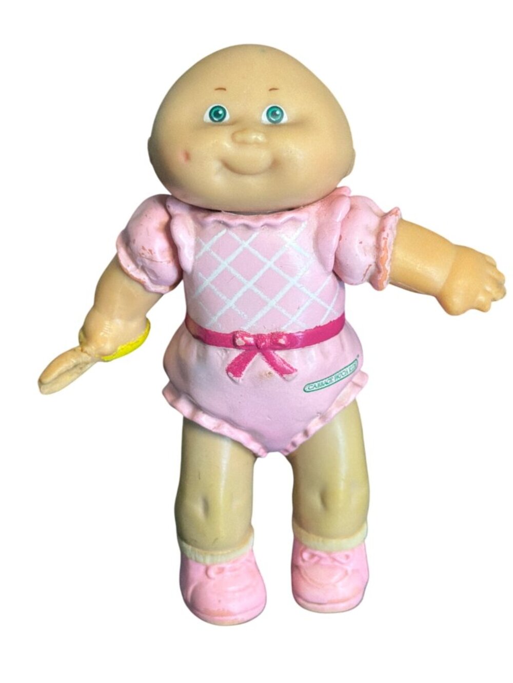 Cabbage Patch Kids 1984 Figurine Cake Topper Pink Green Eyes Vintage Collectible